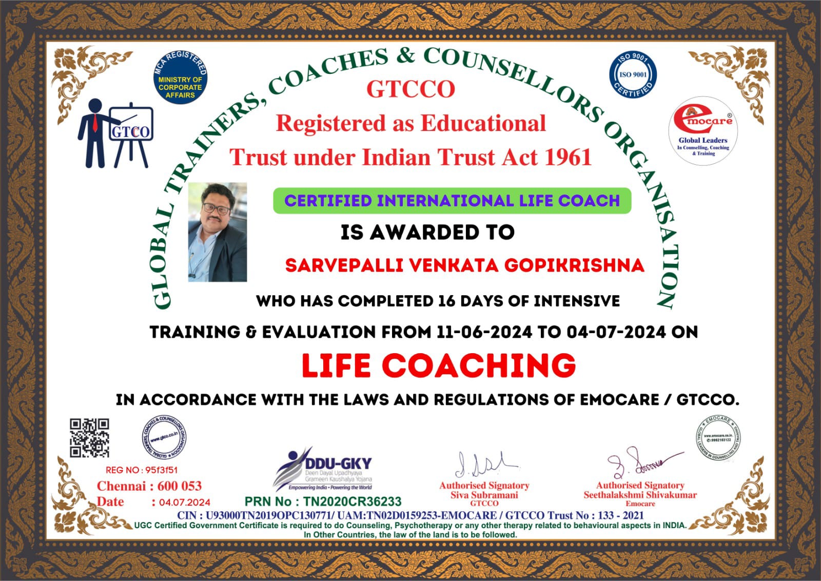 Certified International Life Coach